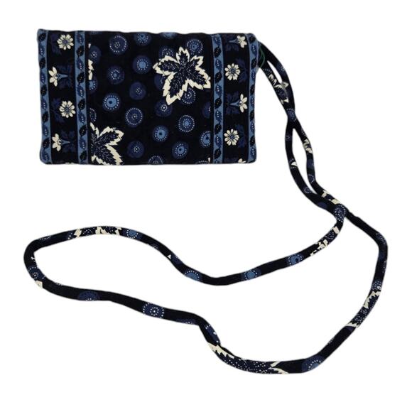 Vera Bradley Crossbody Wallet Blue Coin Pattern Retired Vintage Y2K NWT Quilted - Picture 10 of 12